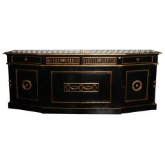 A Jansen Ebonised and Parcel Gilt Sideboard
