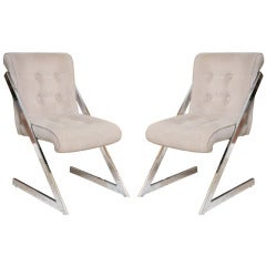 A set of 6 Milo Baughman for DIA Polished Chrome Z Chairs