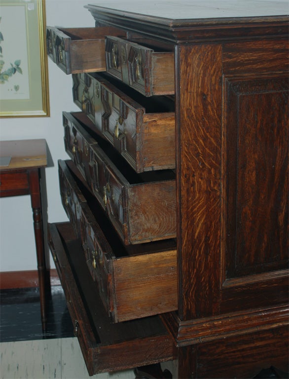 Oak Jacobean Revival Chest on Stand 2
