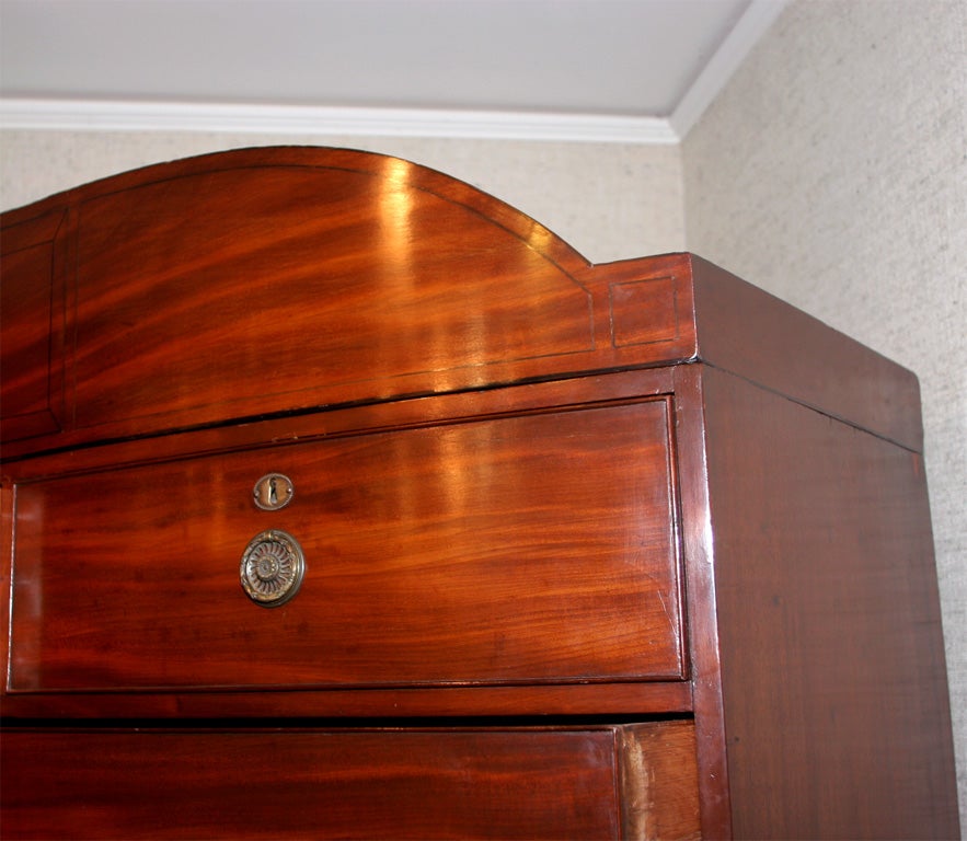 English Mahogany Bow Front Chest on Chest For Sale 3