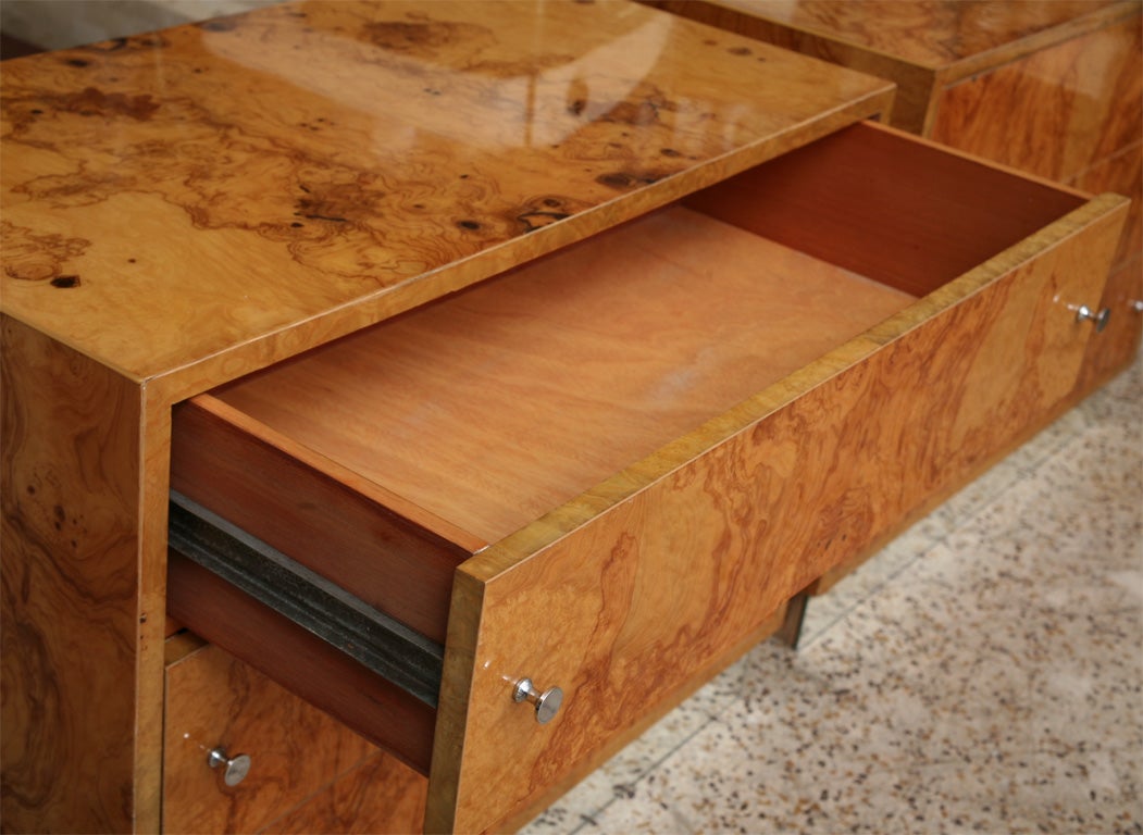 Pair of Burlwood Night Stands in the Manner of Milo Baughman 2