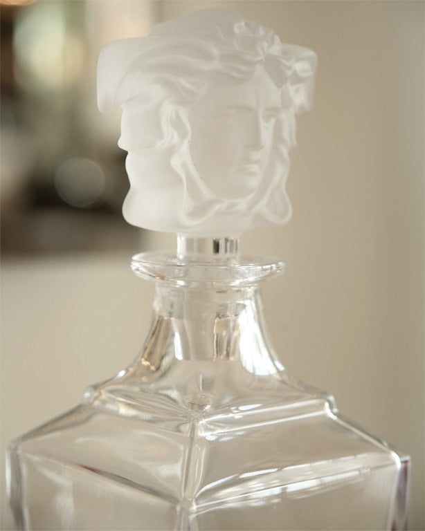 Italian Versace Glass Decanter with Stopper
