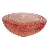 Italian Pink Crackle Glass Dish