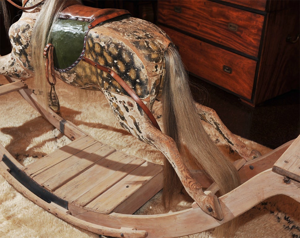19th Century Very Large Scale Painted Rocking Horse