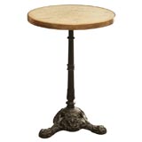 FRENCH CAST IRON AND MARBLE TOPPED CAFÉ TABLE