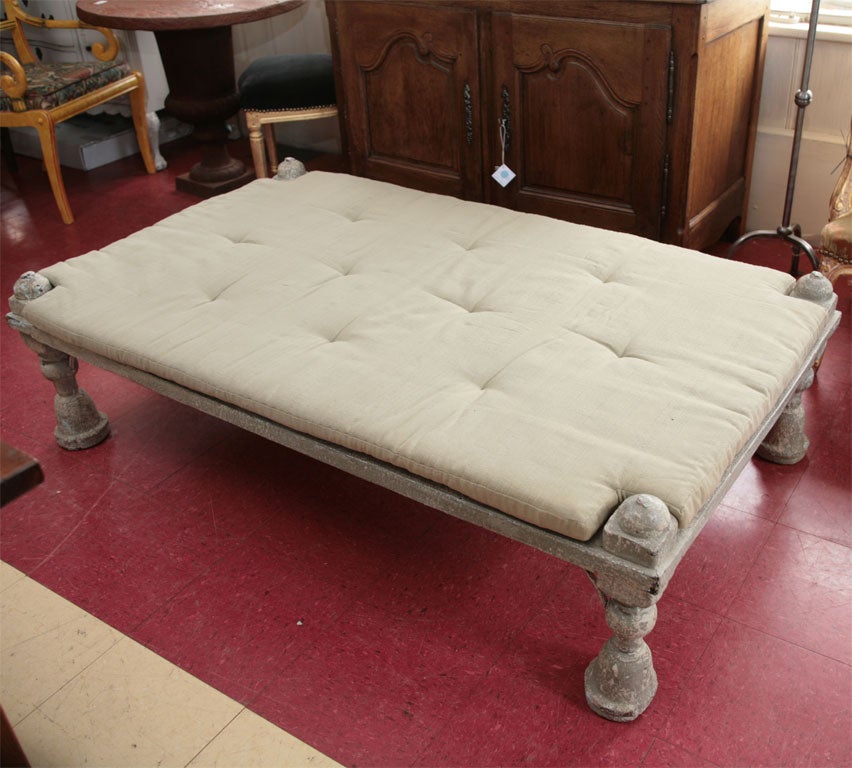 Antique Indian Coffee Table Base  with Cushion