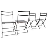 Retro Set of 4 Folding Metal Garden or Patio Chairs
