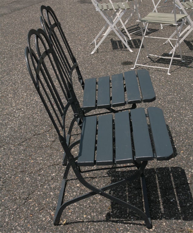 Set of 4  French Garden Folding Chairs In Excellent Condition In Sheffield, MA