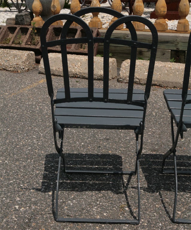 20th Century Set of 4  French Garden Folding Chairs