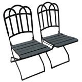 Set of 4  French Garden Folding Chairs