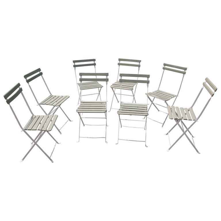Set of 8 French Garden Bistro Chairs at 1stDibs