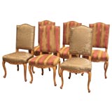 Vintage Set of 6 Louis XV Style Dining Chairs