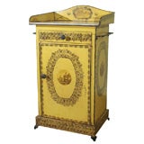 Antique French Tole Marble Top Cabinet