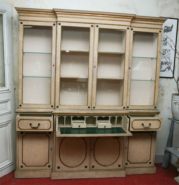 American Empire Style Biblioteque Secretaire Display Cabinet