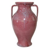 Flambe Pink Glaze North Carolina Art Pottery Floor Vase