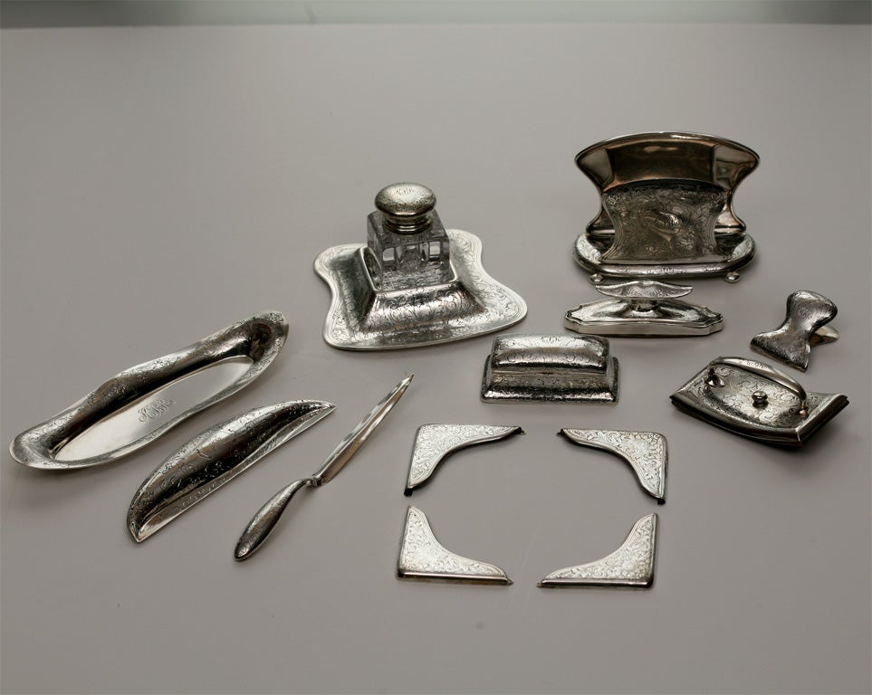 14 Piece Gorham Sterling Silver Desk Set