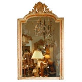 19th C. Italian Painted & Parcel Gilt Mirror
