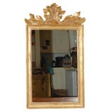 Antique Carved Acanthus Leaf Topped Mirror C. 1900