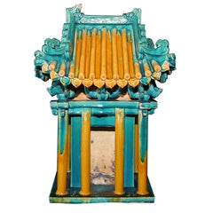 Chinese Brightly Glazed Tilework Model of a Shrine