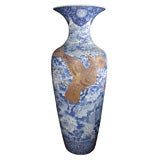 Massive Japanese Blue & White Vase