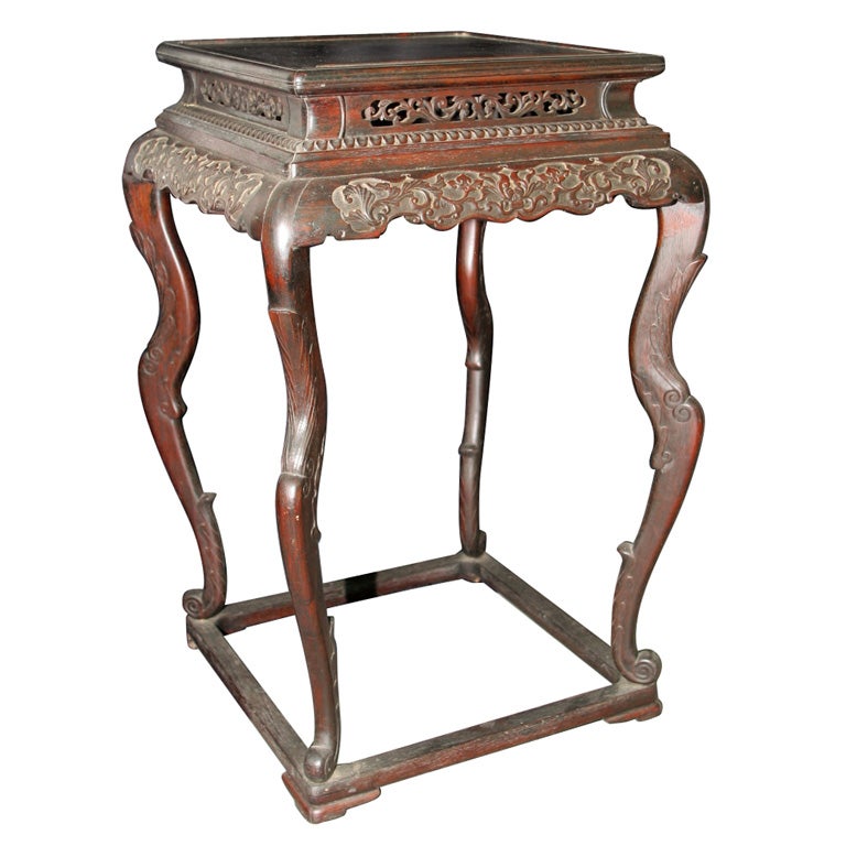 Chinese Rosewood Incense Pedestal For Sale