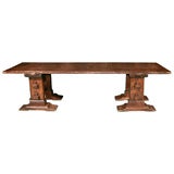 Antique Arts and Crafts oak dining table