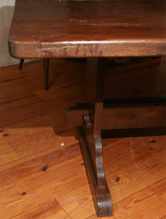American Reproduction Oak Trestle Table