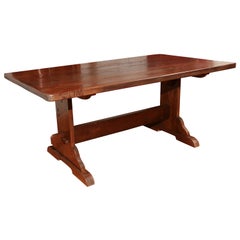 Reproduction Oak Trestle Table