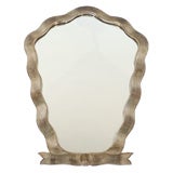 Undulating Silver Leaf Ribbon Mirror, circa 1940's