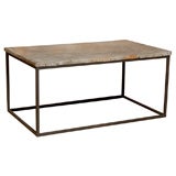 Vintage Coffee Table with Reclaimed Tin Top