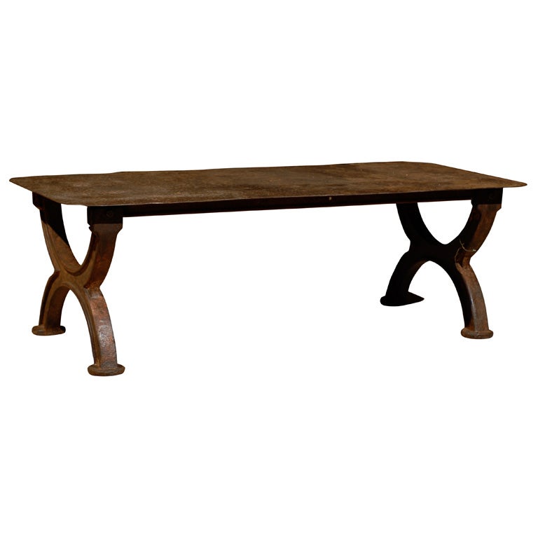 Industrial Coffee Table from Reclaimed Materials circa 1880