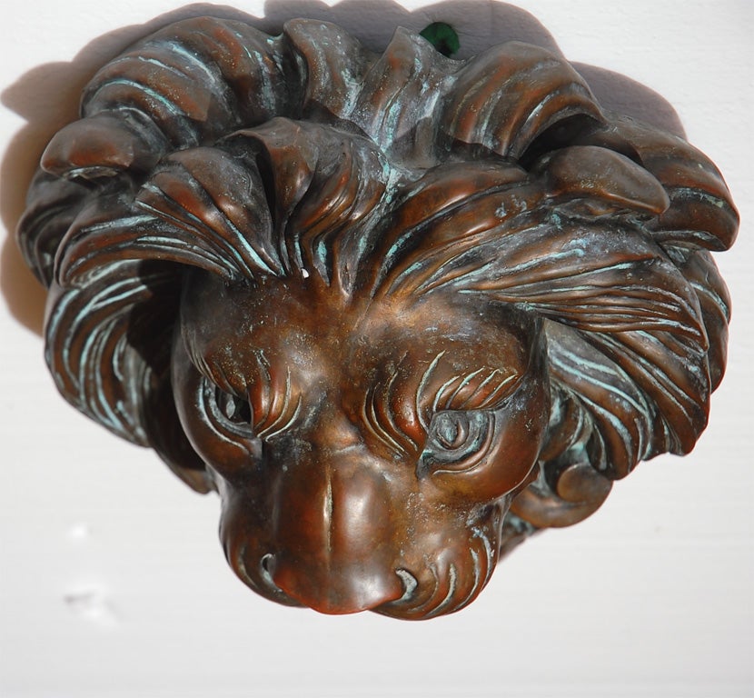 New Cast Bronze Lion's Head Fountain Spitter 1