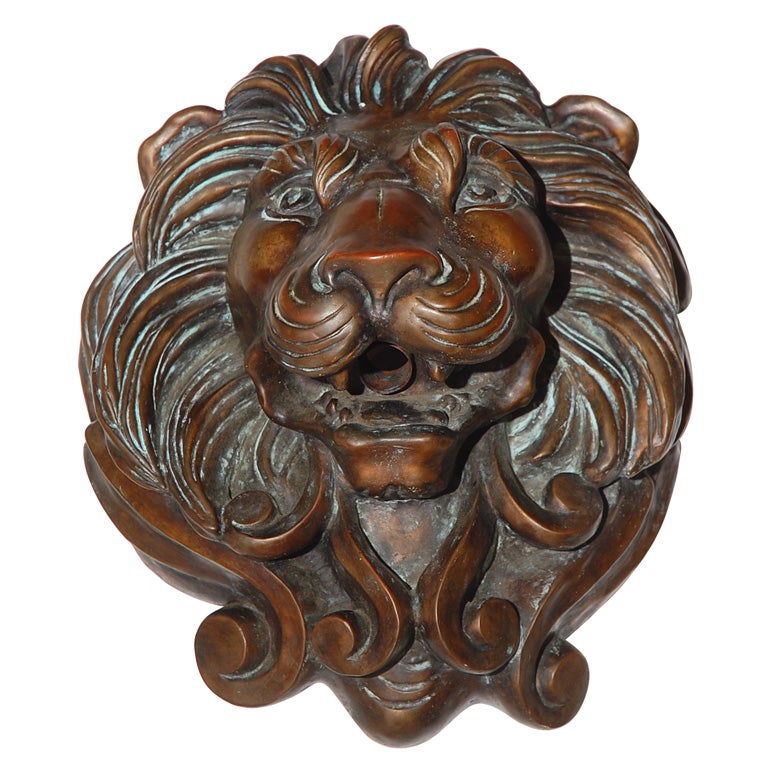 New Cast Bronze Lion's Head Fountain Spitter