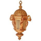 Antique Italian Carved Wood Lantern