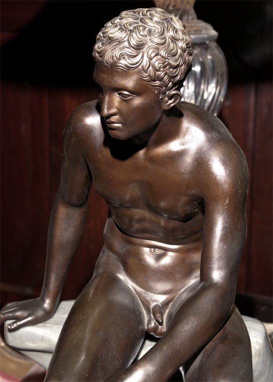 Very Fne19th Century Italian Bronze Statue of Seated Mercury 7