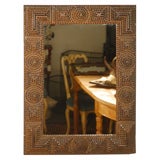 Detailed Tramp Art Frame with Mirror