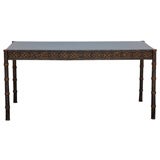 Faux Bamboo Lacquered Regency Desk