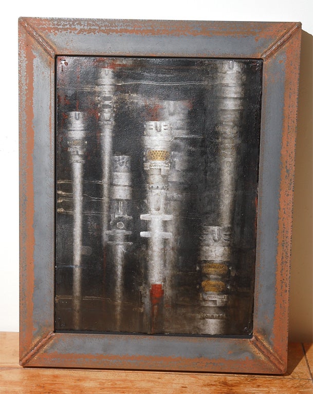 Original Painting of Drill Bits with Iron Frame