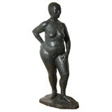 Old Nude Sculpture Painted Black