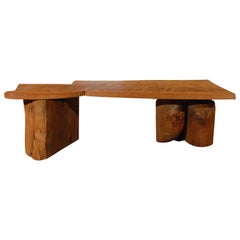 Redwood assemblage console table/desk by J B Blunk