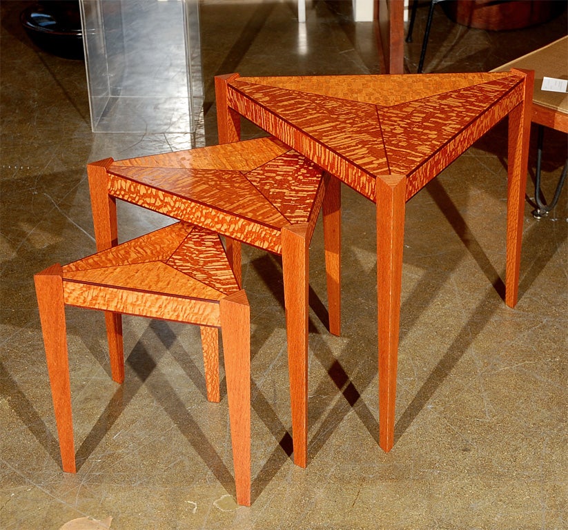 Set of hand crafted nesting tables by Todd Ouwehand