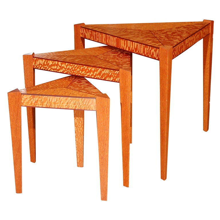 Set of hand crafted nesting tables by Todd Ouwehand For Sale