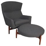 Jens Risom Armchair and Ottoman