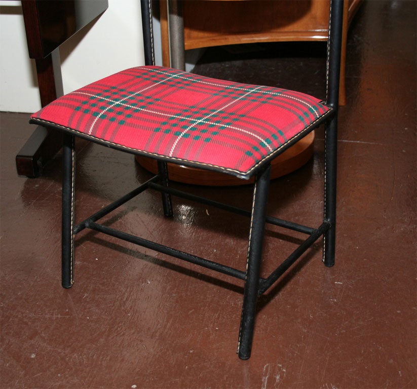 Leather Covered and Upholstered Valet by Jacques Adnet