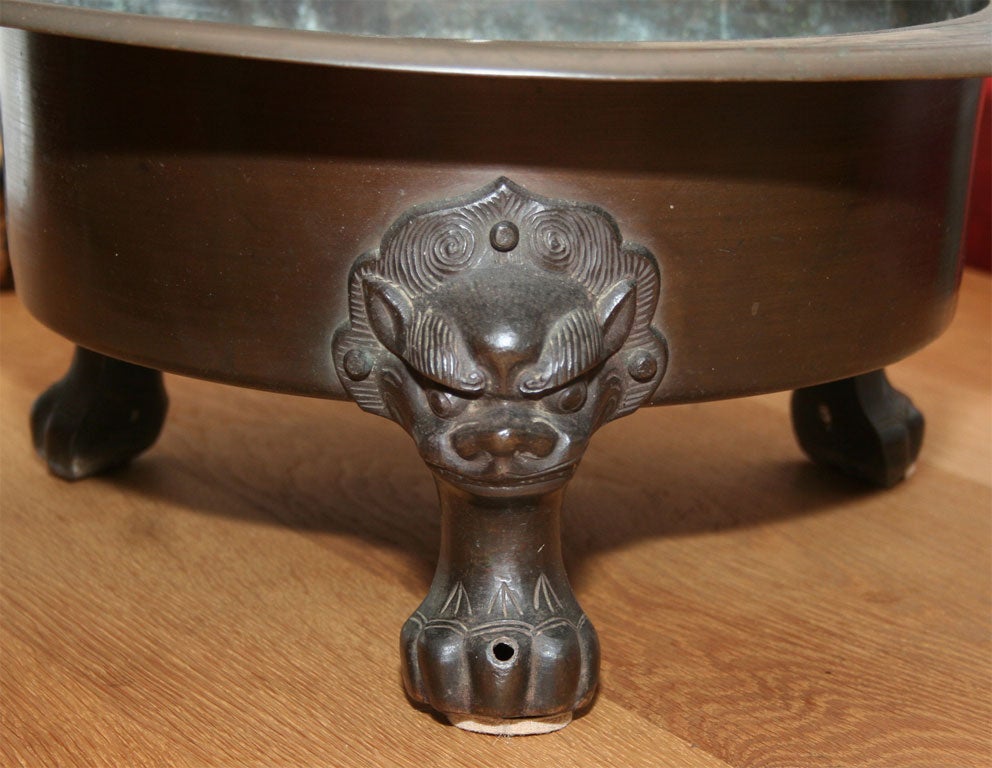 Large Bronze Footed Bowl In Excellent Condition For Sale In New York, NY