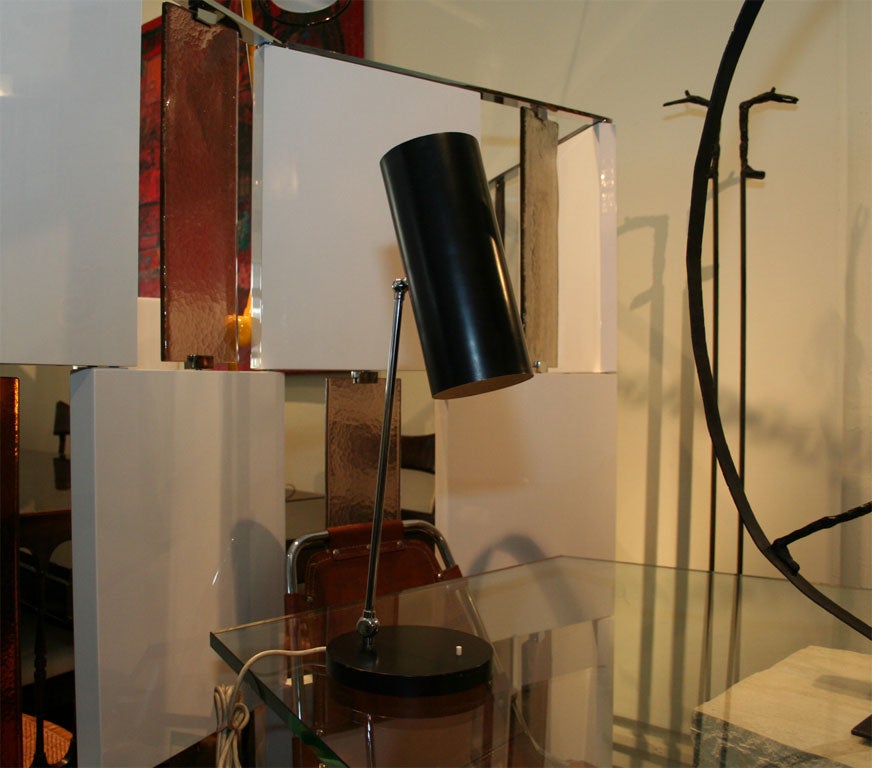 Desk Lamp with Cylindrical Black Shade