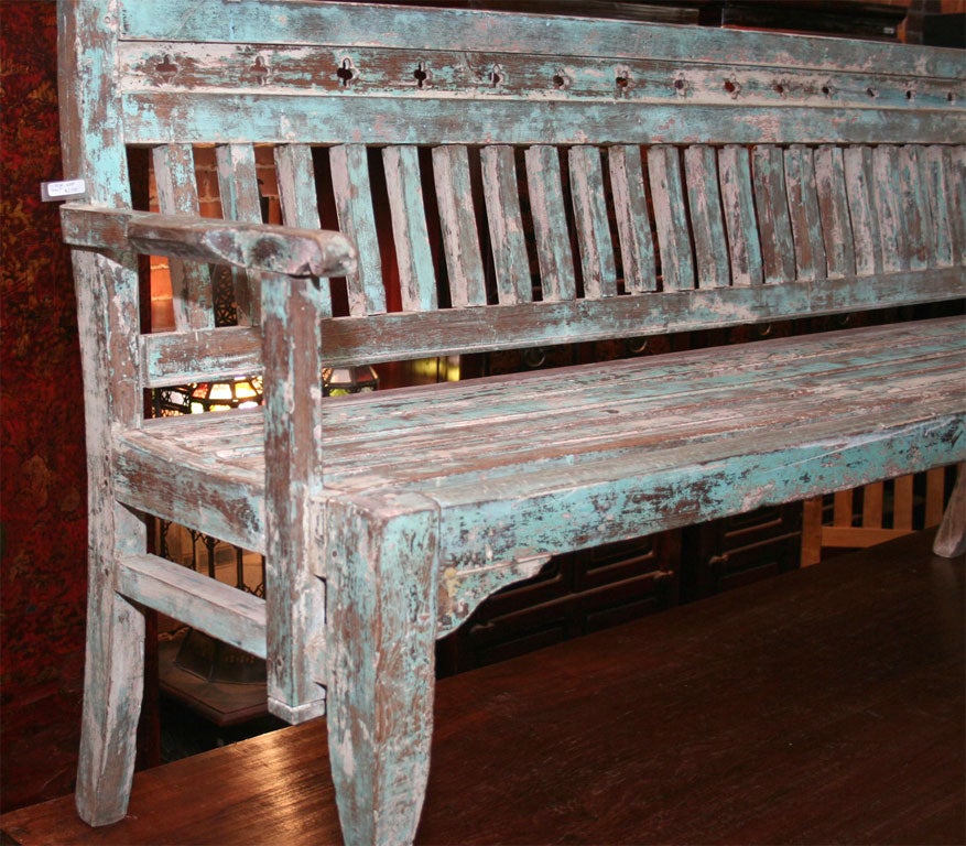Green Painted Bench