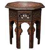 Kashmiri Polychrome Octagonal Occasional Table, 19th Century