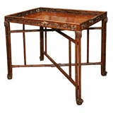 Well Carved Chinese Export Galleried Tray Table