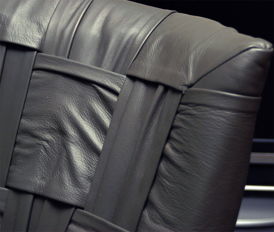 Dramatic  Pair of  Italian  Woven Leather "Mummy Chairs"